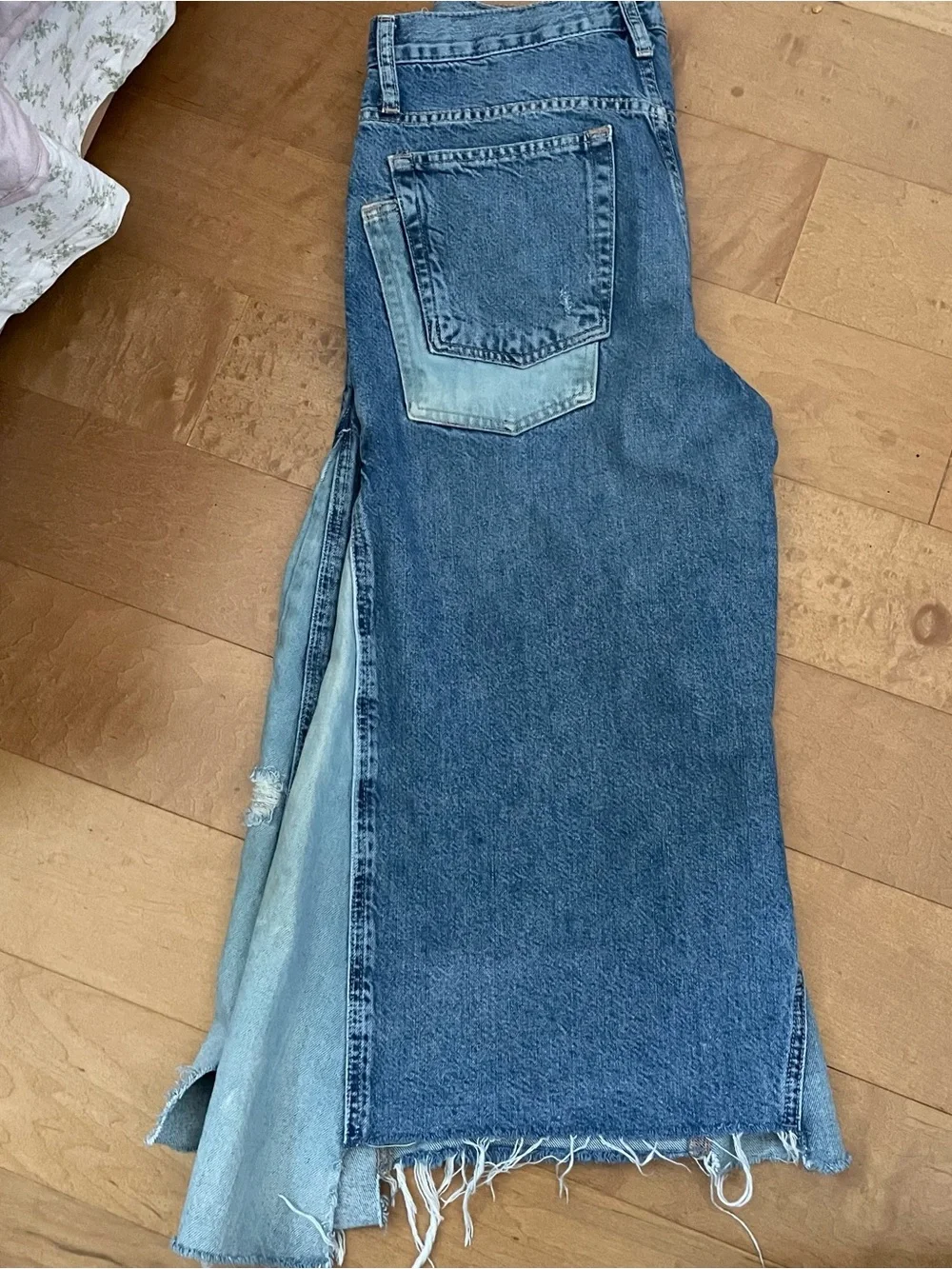 Free People Ripple Patchwork Wide-Leg Cropped Jeans, Sz 29